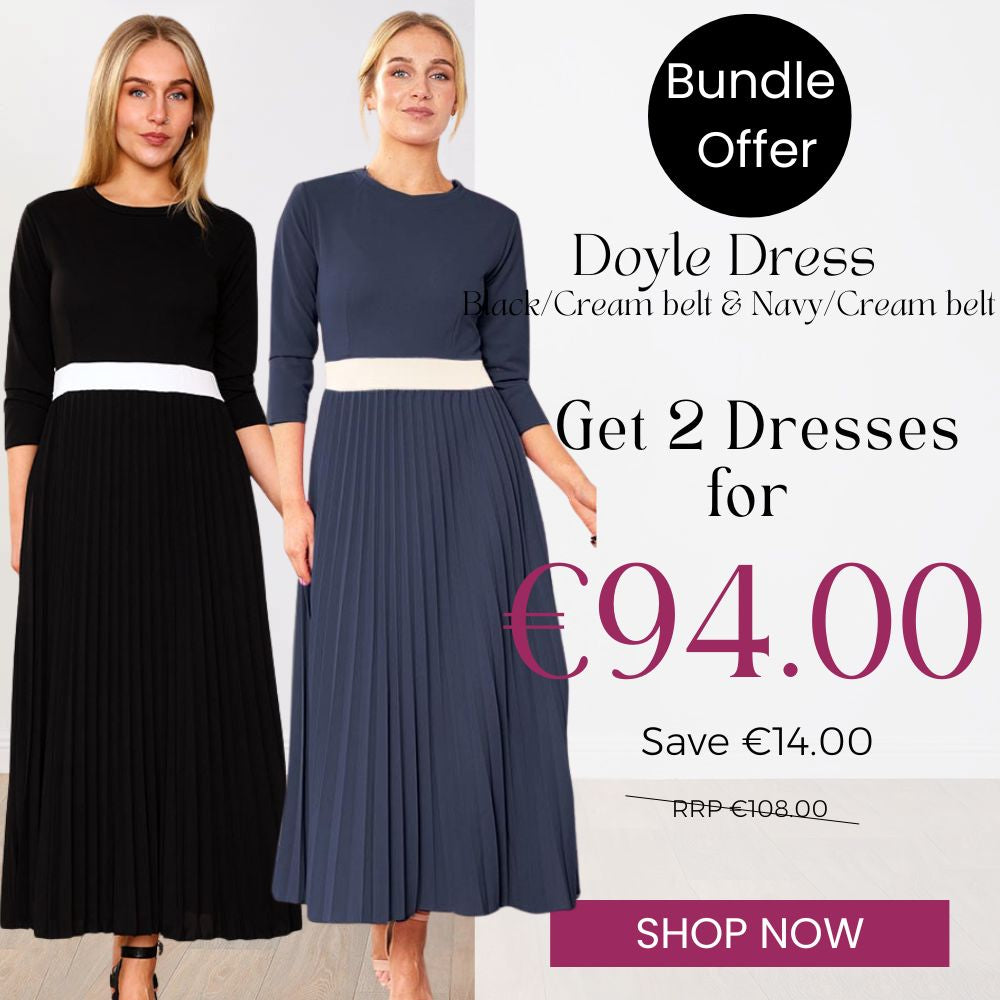 Doyle Dress  Black/Cream belt & Navy/Cream belt For 94