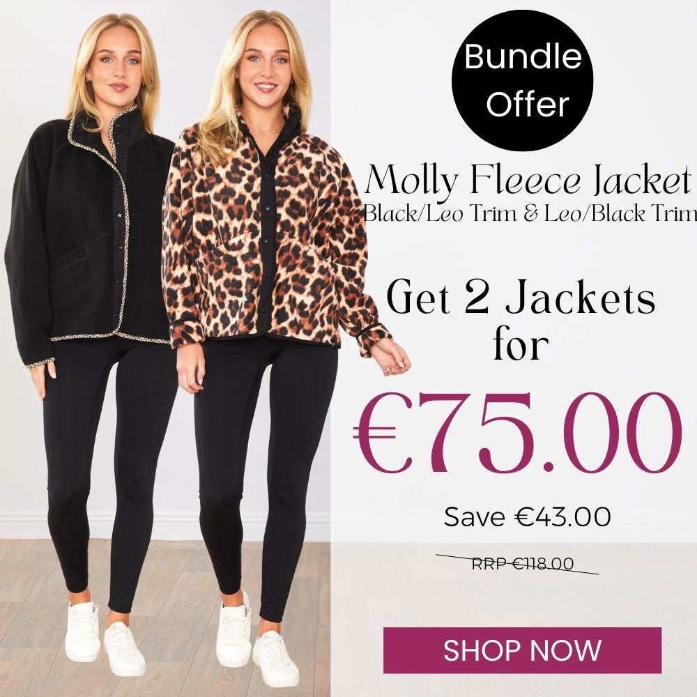 Molly Fleece Jacket (Black/Leopard Trim x Leopard/Black Trim) 2 for €75.00!