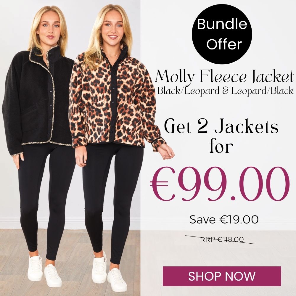 Molly Fleece Jacket (Black/Leopard Trim x Leopard/Black Trim) 2 for €99.00!