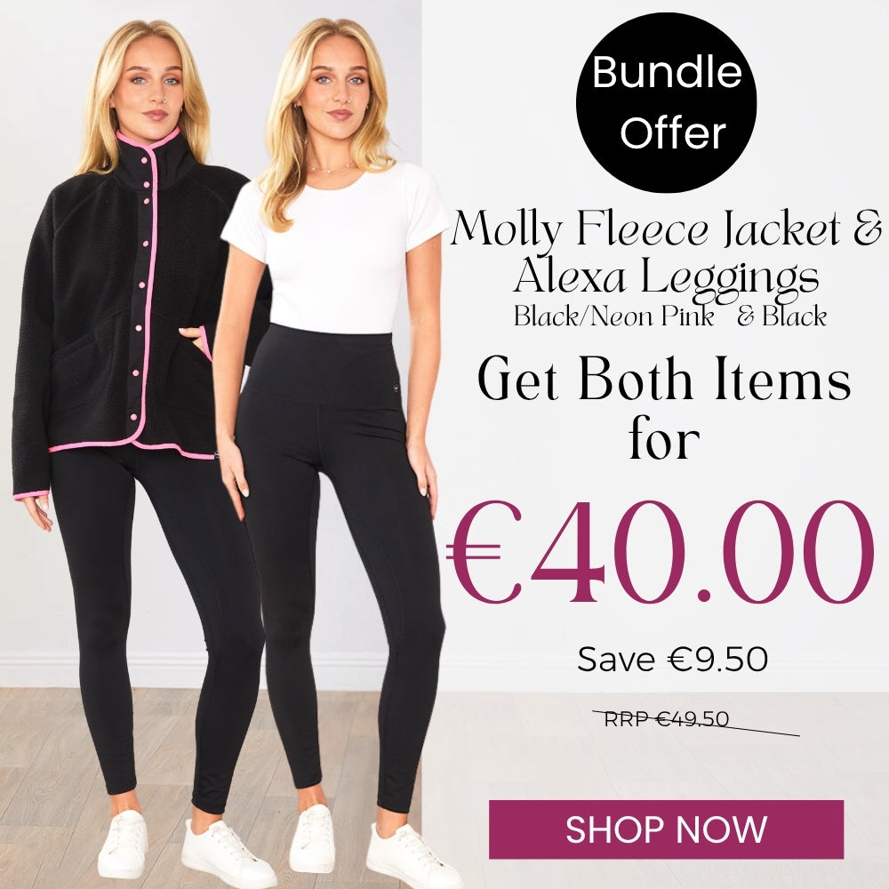 Molly Fleece Jacket (Black/Neon Pink Trim) & Alexa Leggings for €40.00