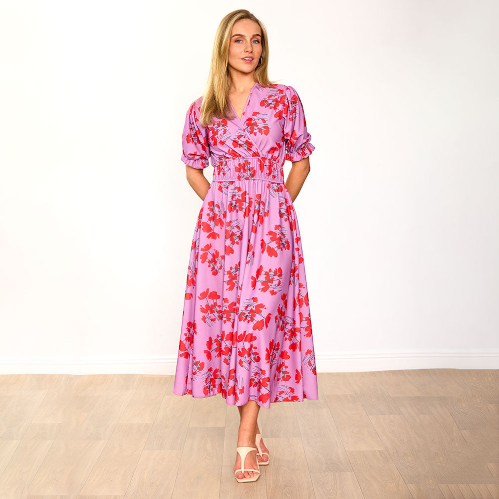 Bonnie Dress (Lavender/Poppy)