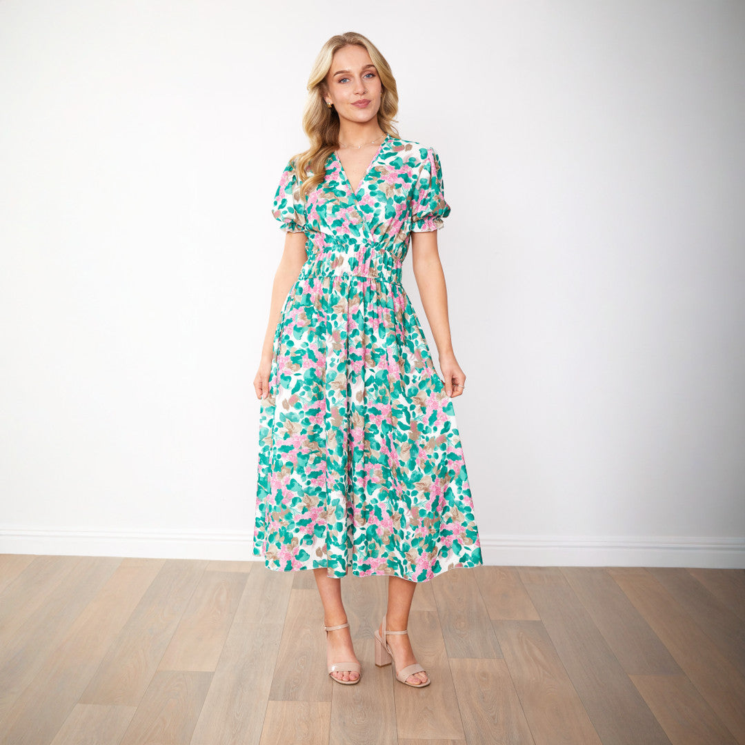 Bonnie Dress (Green Floral)