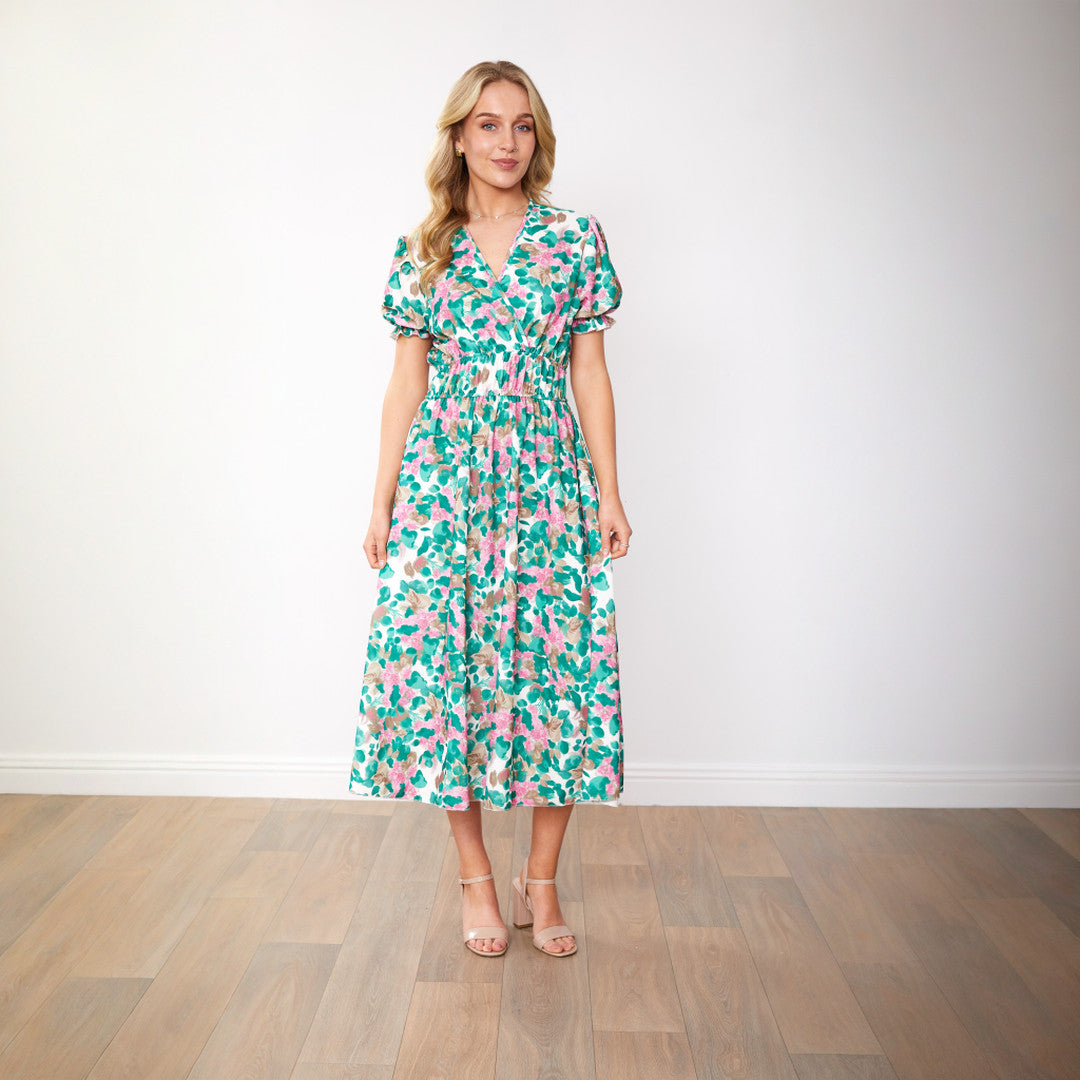 Bonnie Dress (Green Floral)