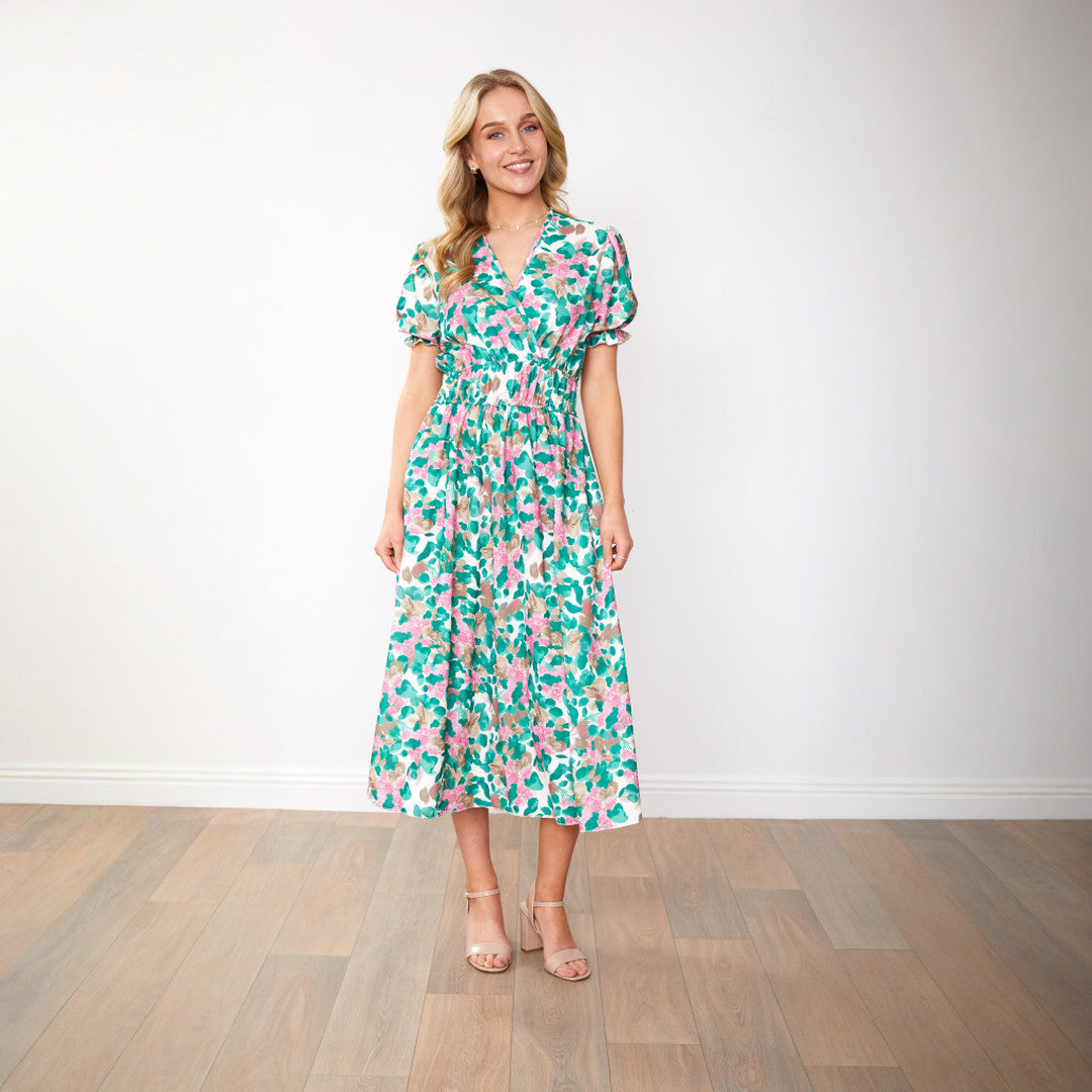 Bonnie Dress (Green Floral)