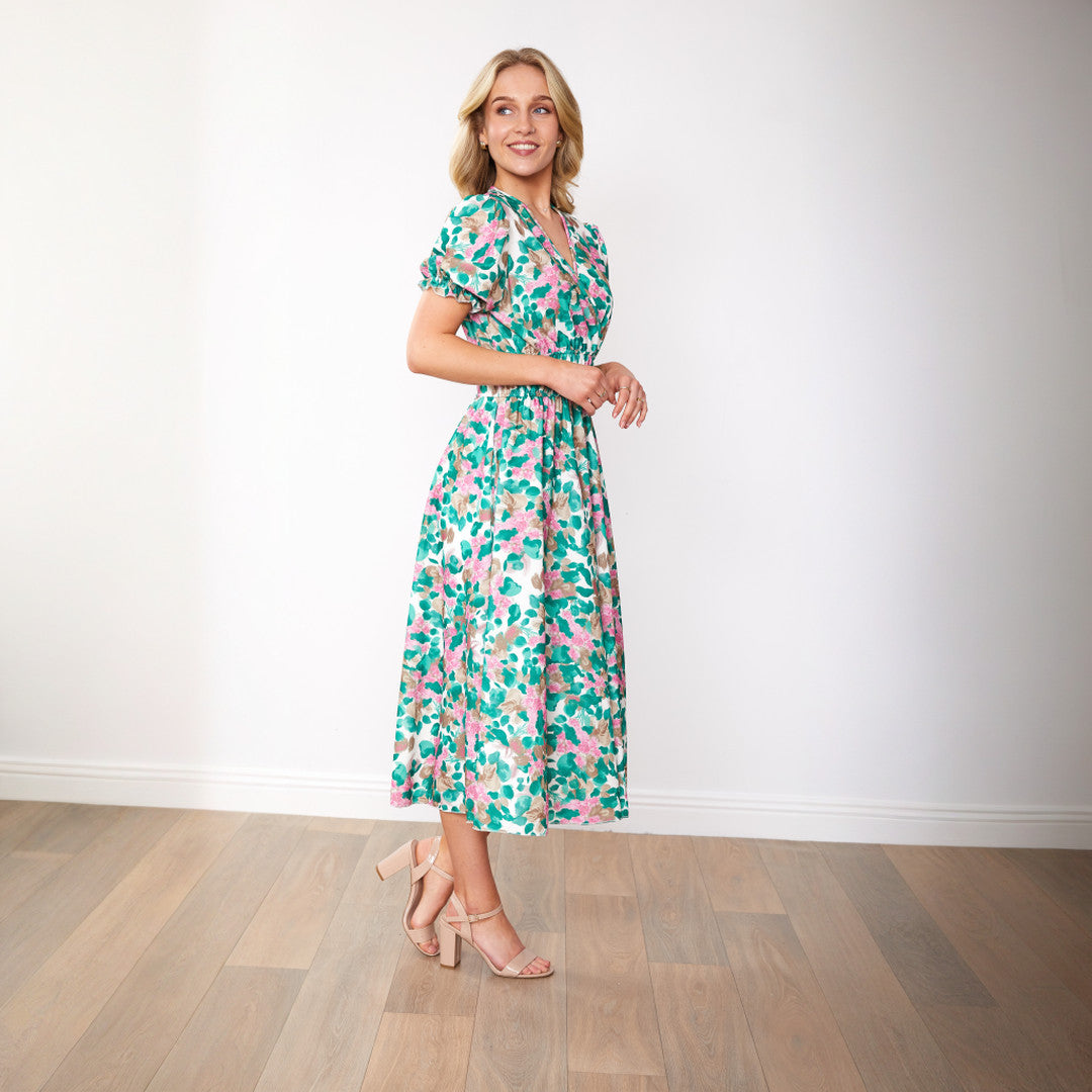 Bonnie Dress (Green Floral)