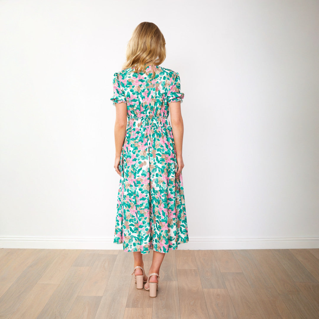 Bonnie Dress (Green Floral)