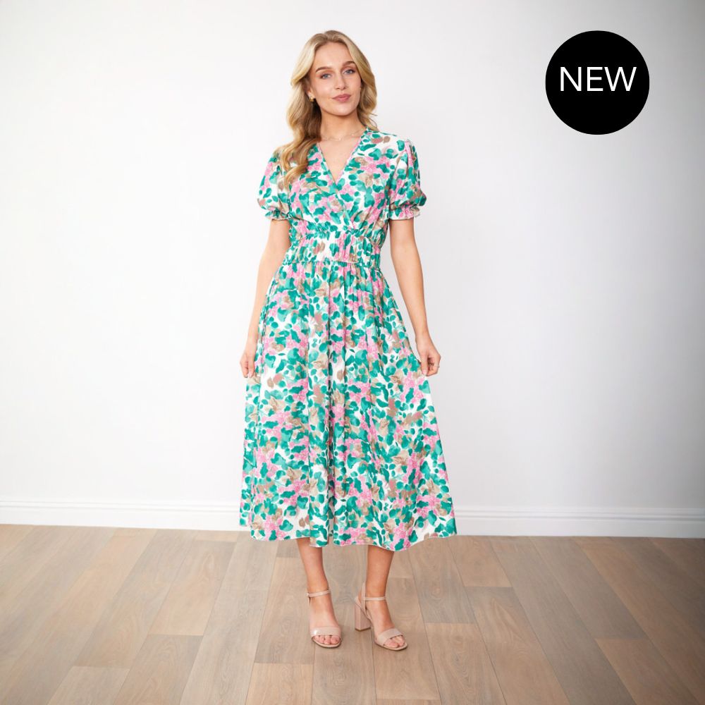 Bonnie Dress (Green Floral)