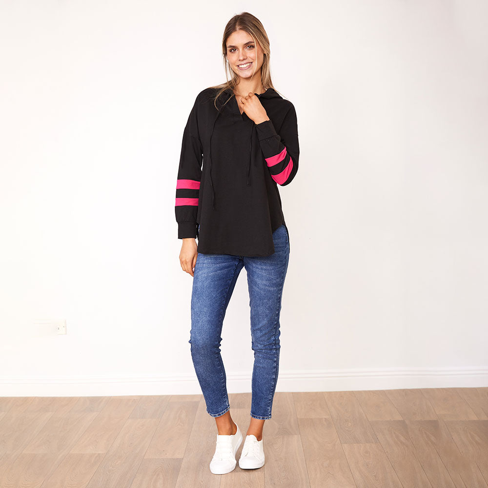 Bree Hoody (Black/Fuchsia)