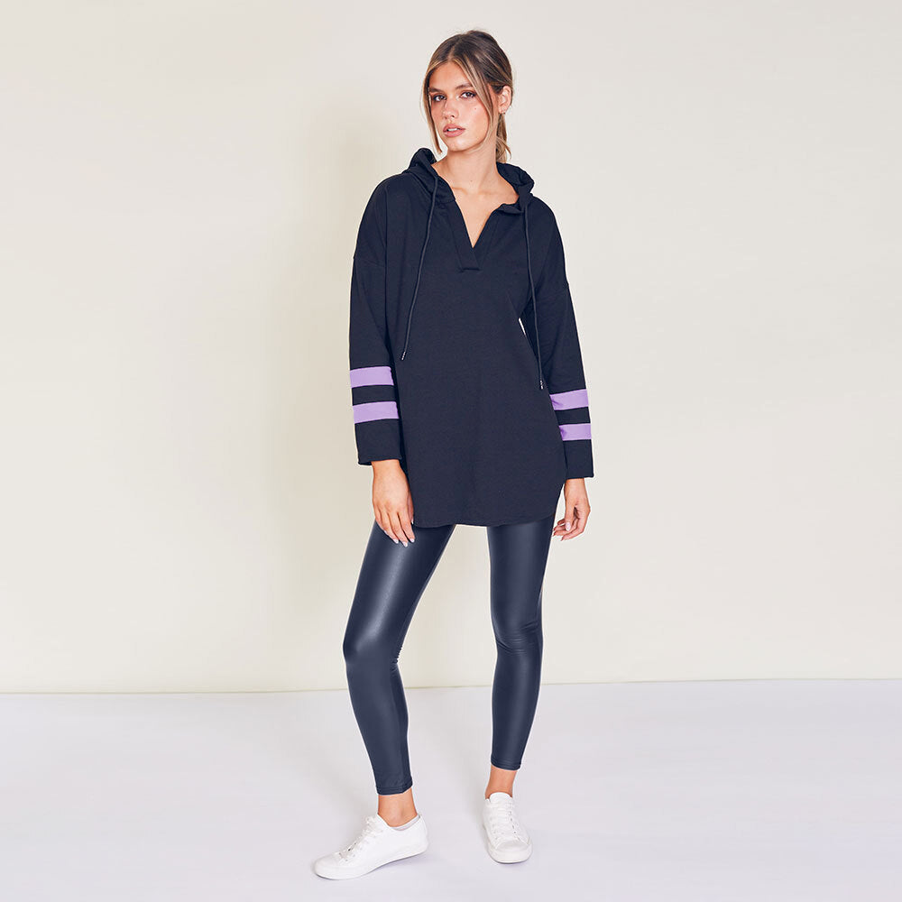 Bree Hoody (Navy-Purple Stripe)