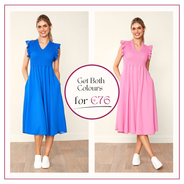 Sienna Dress Blue & Pink (2 for €76)