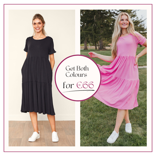 Aida Dress Black & Pink (2 for €66)