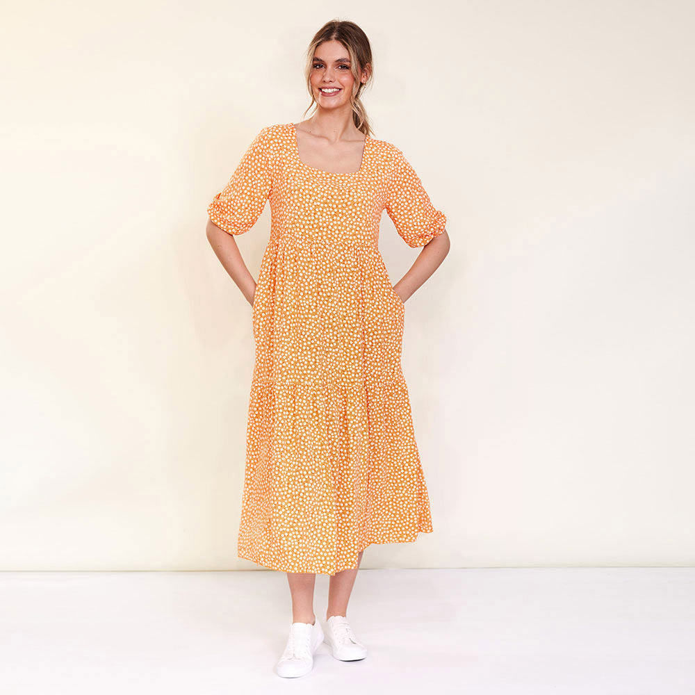 Delta Dress (Peach Floral)