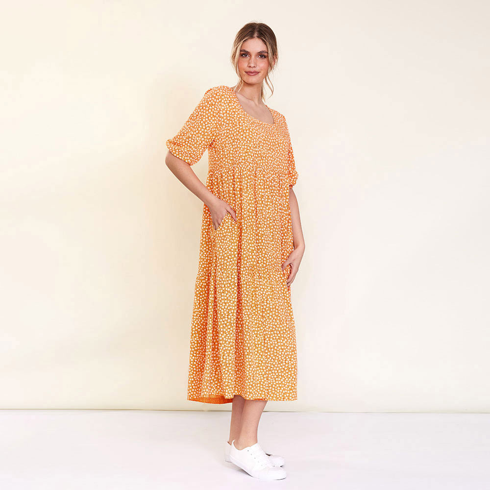 Delta Dress (Peach Floral)