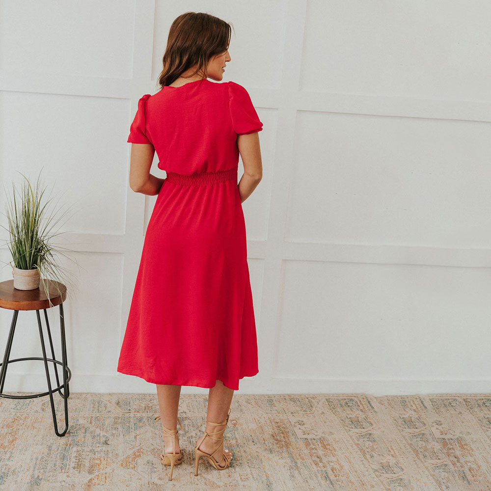 Belle Dress (Red) - The Casual Company