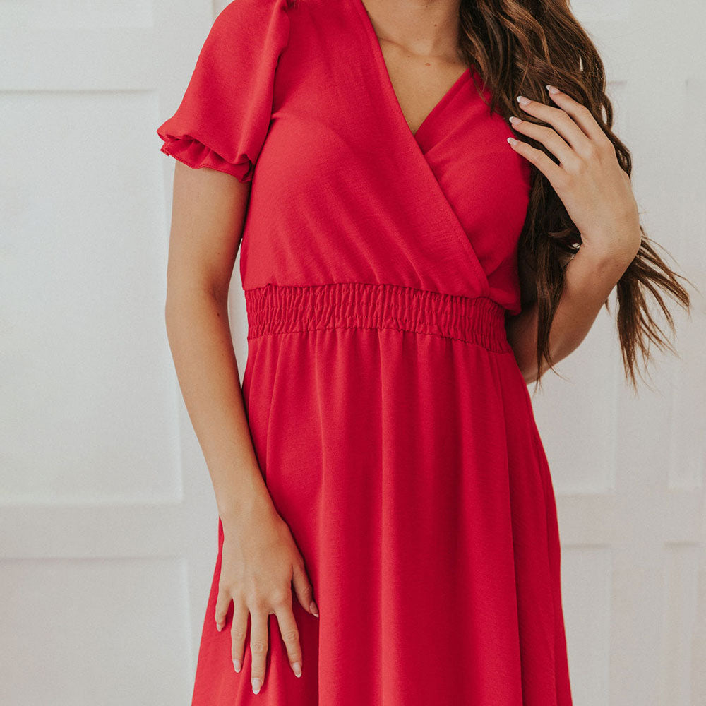 Belle Dress (Red) - The Casual Company