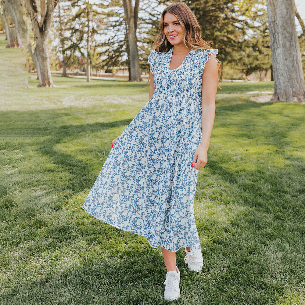 Sienna Dress (Navy Floral)