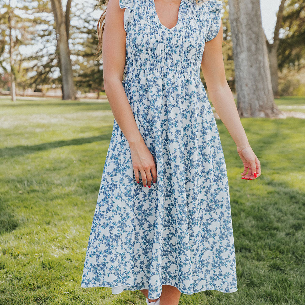 Sienna Dress (Navy Floral)