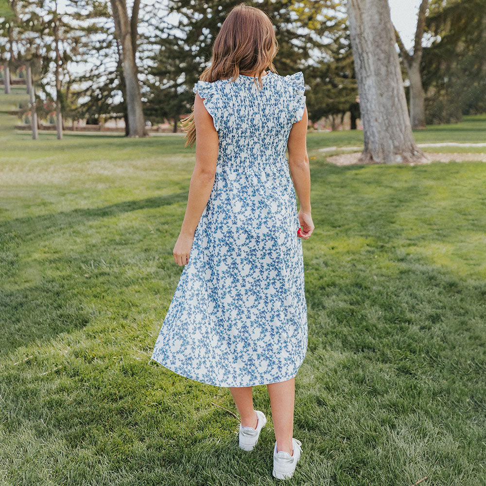 Sienna Dress (Navy Floral)