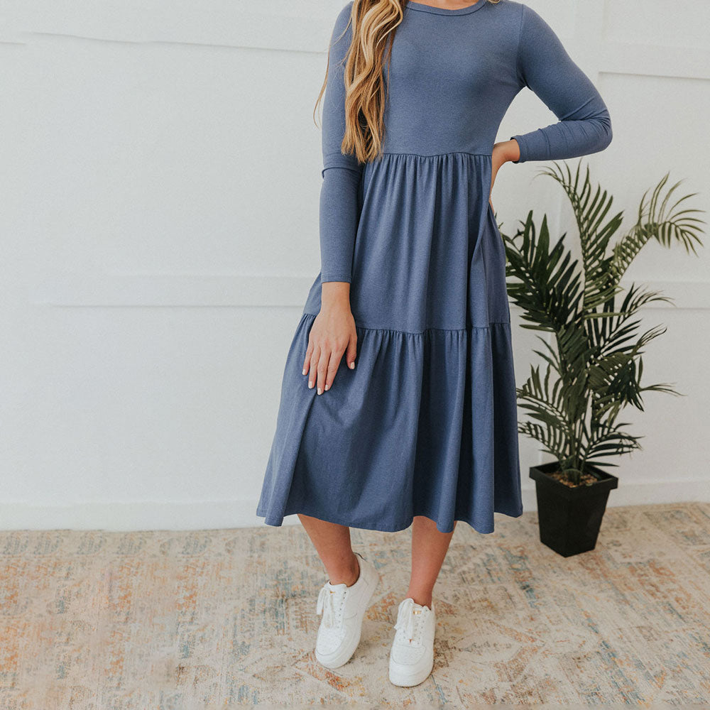 Amber Dress (Denim) - The Casual Company