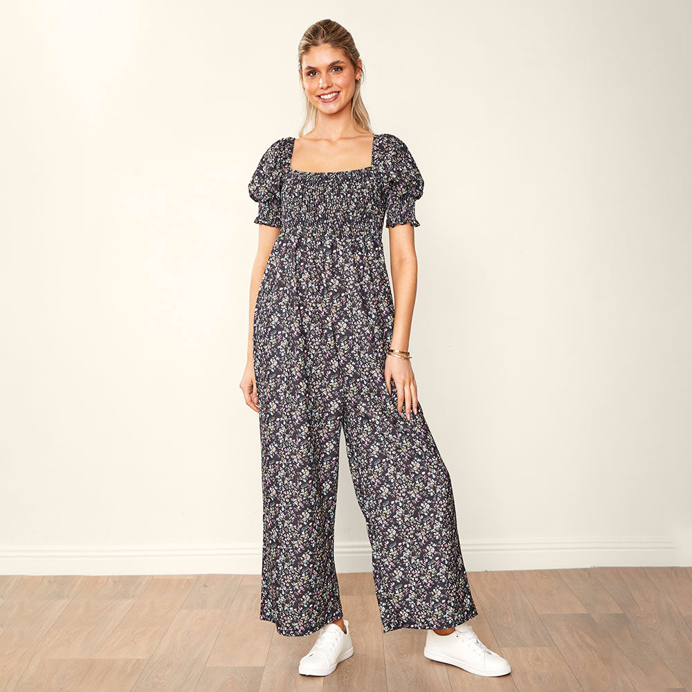 Camilla Jumpsuit Black Floral & Green Floral (2 for €92)