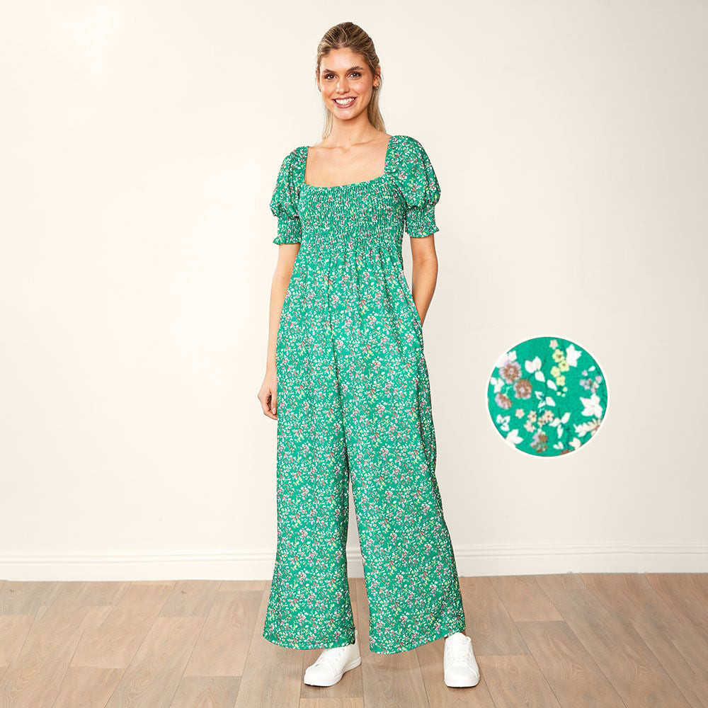 Floral cropped jumpsuit on sale