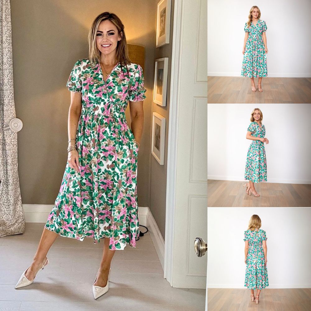 Bonnie Dress (Green Floral)