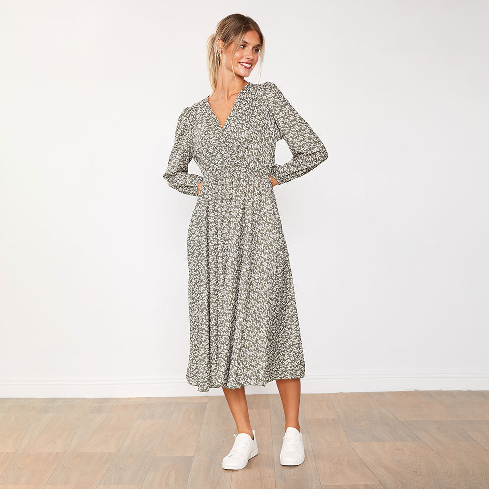 Carrie Dress (Olive Daisy)