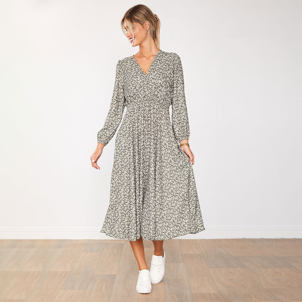 Carrie Dress (Olive Daisy)