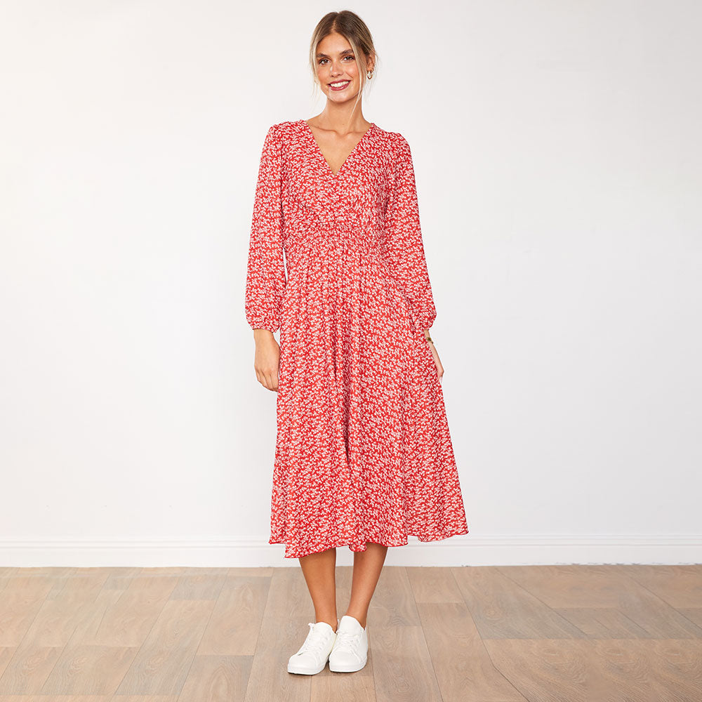 Carrie Dress (Red Daisy)