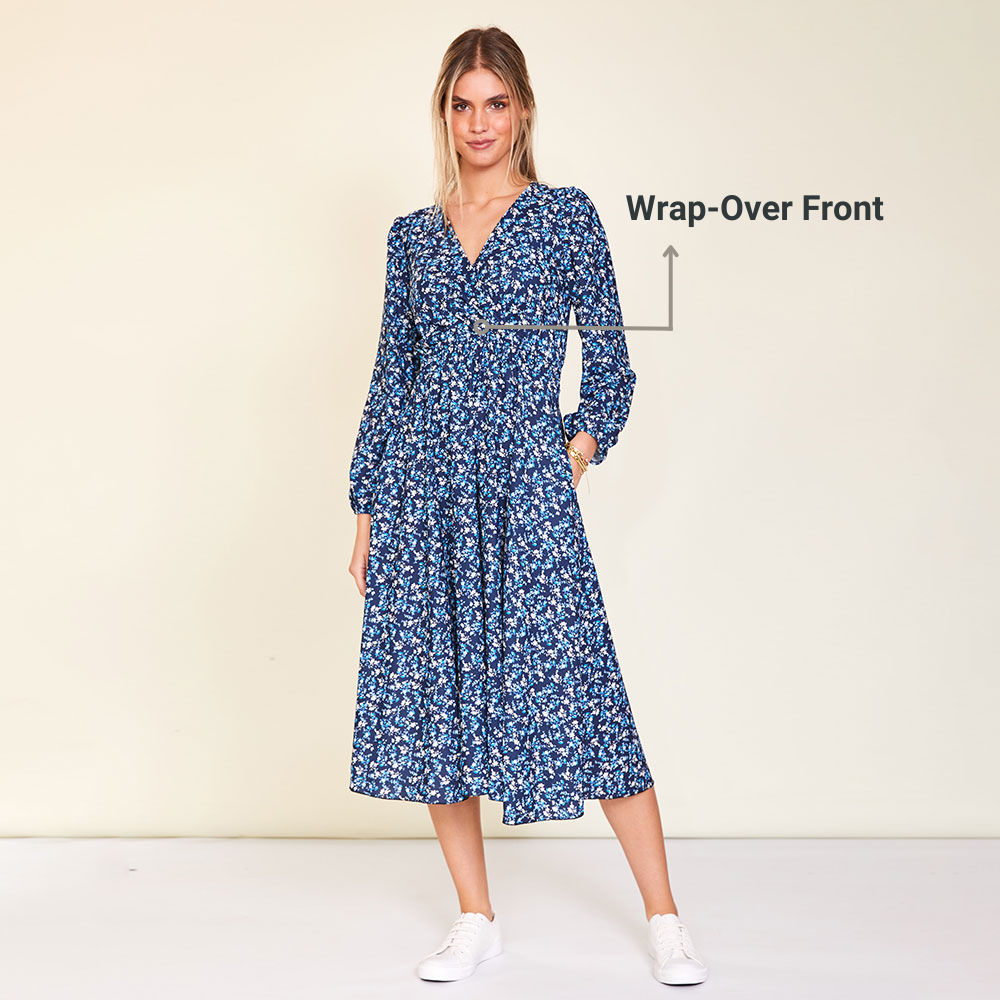 Carrie Dress (Navy Floral)