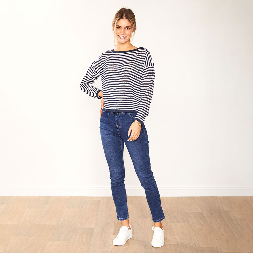 Jill Jumper (Navy Stripe)