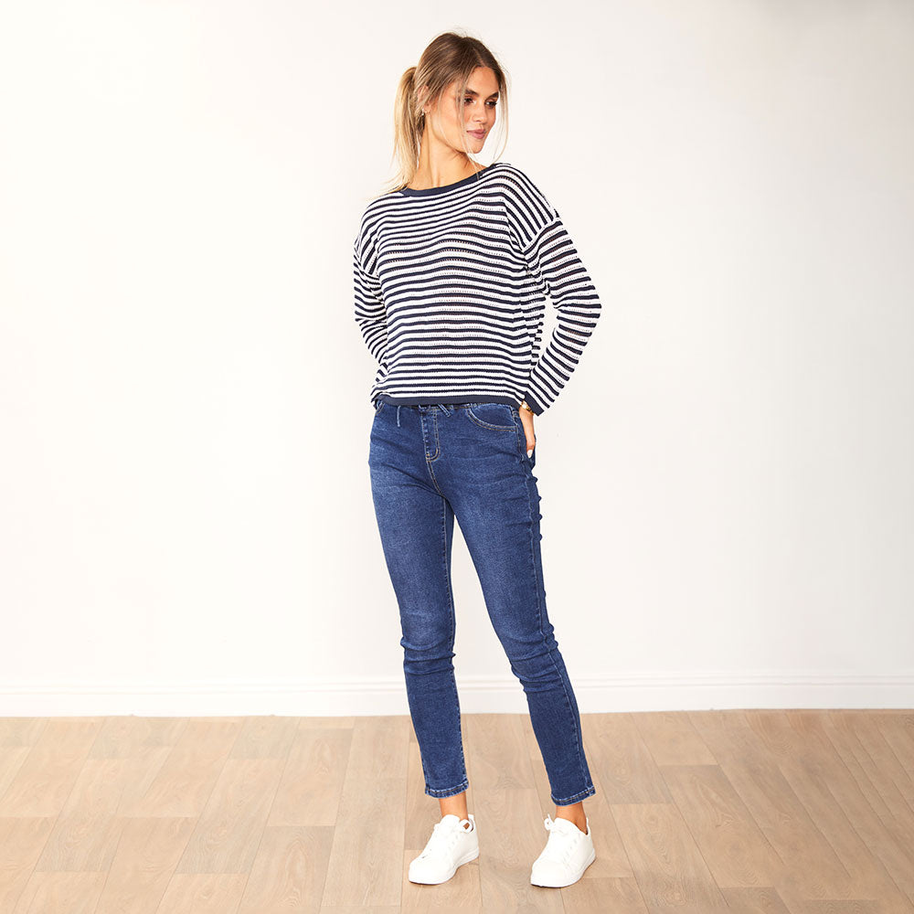 Jill Jumper (Navy Stripe)