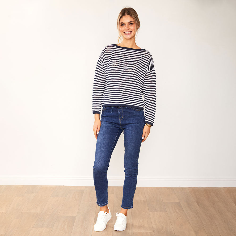 Jill Jumper (Navy Stripe)