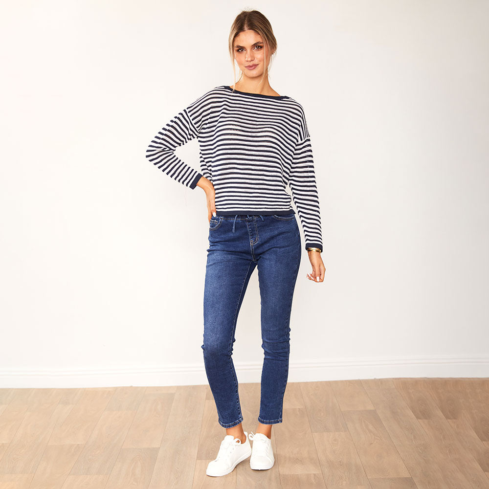 Jill Jumper (Navy Stripe)