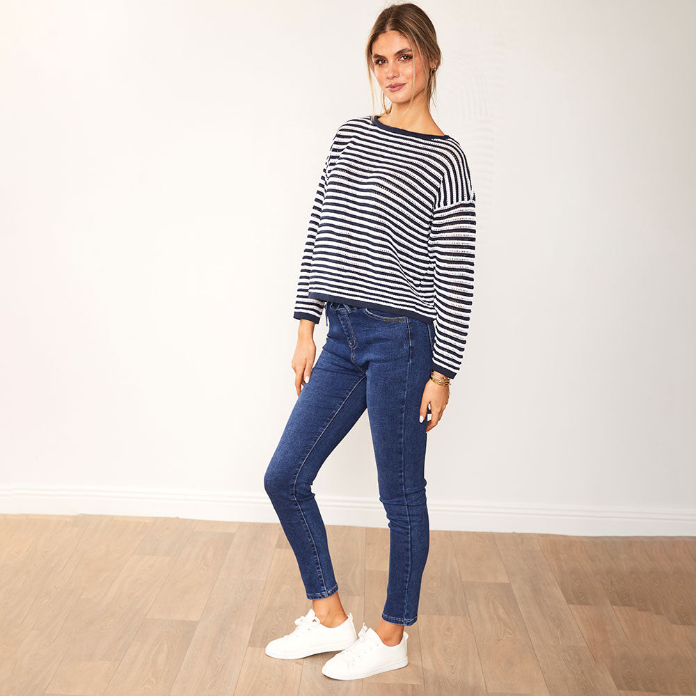 Jill Jumper (Navy Stripe)