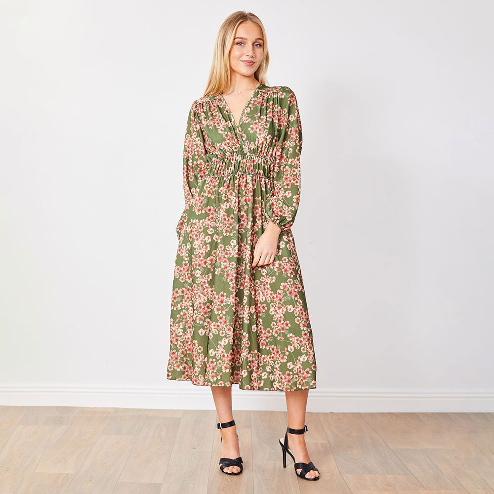 Gina Dress (Olive Floral)