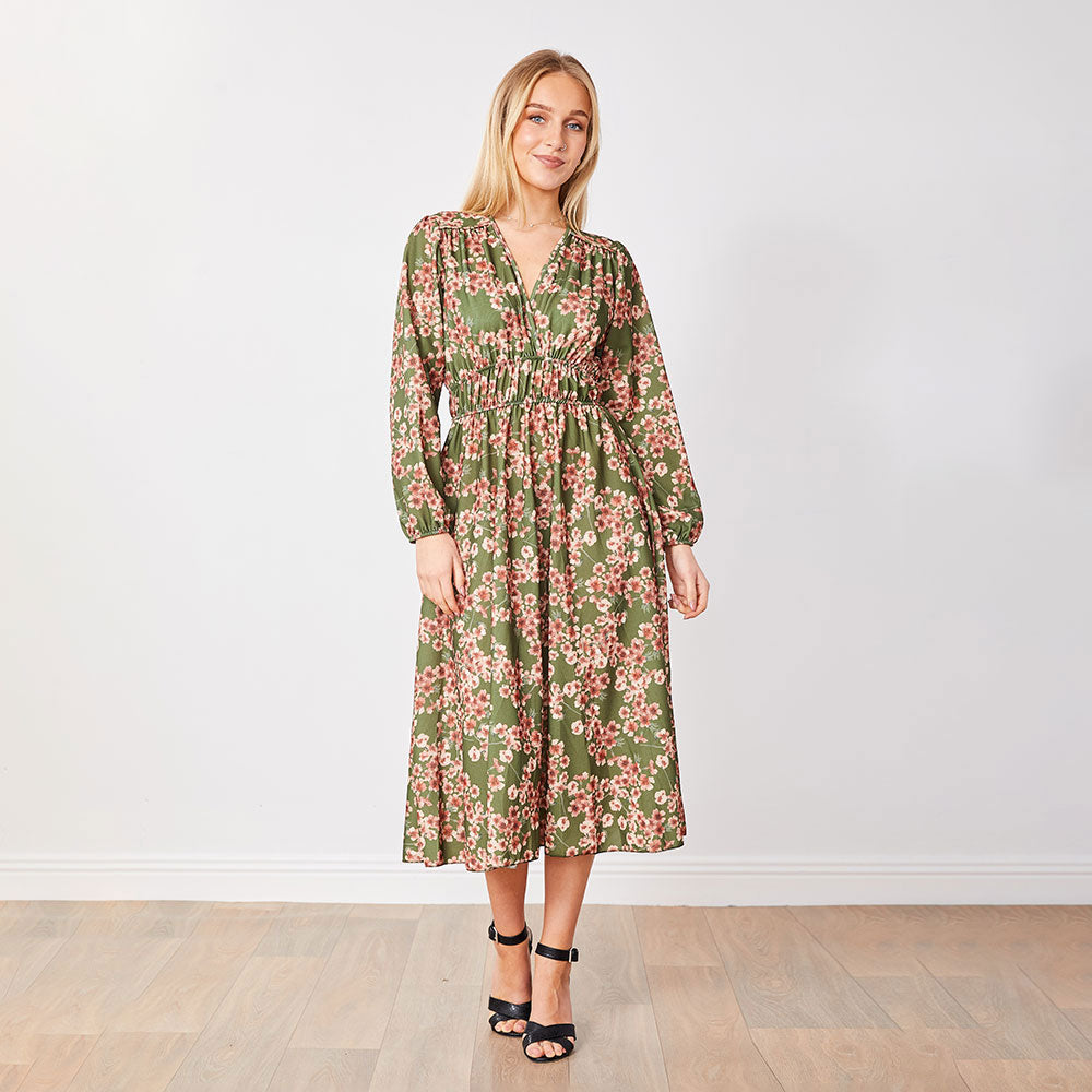 Gina Dress (Olive Floral)