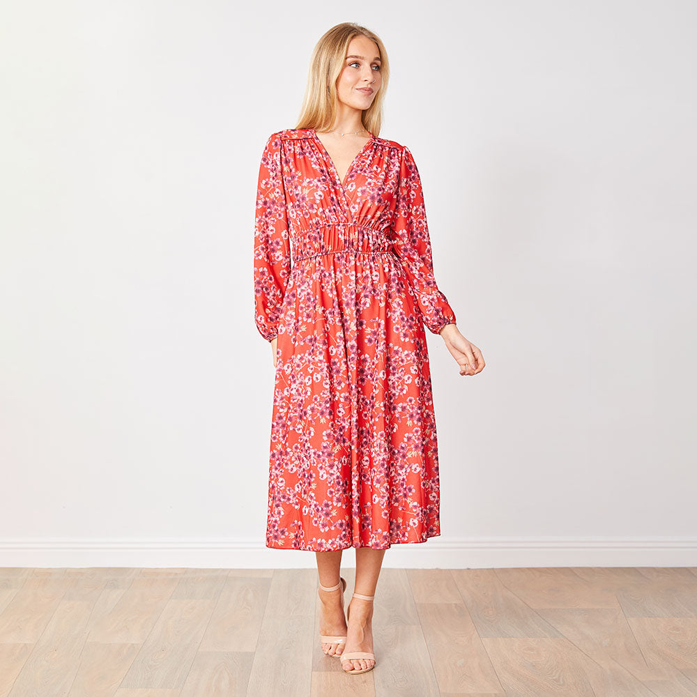 Gina Dress (Red Floral)