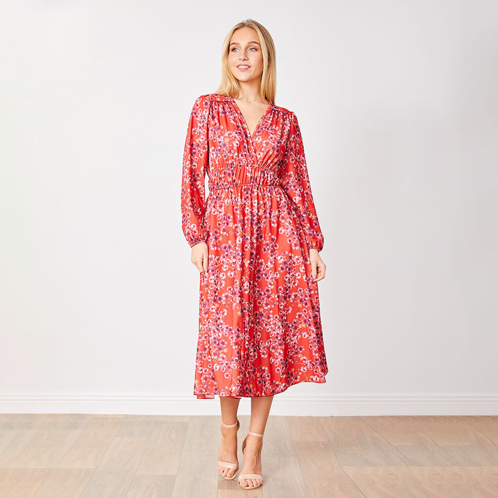 Gina Dress (Red Floral)