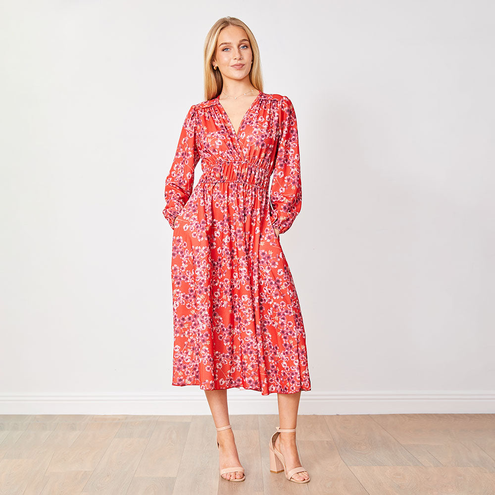 Gina Dress (Red Floral)