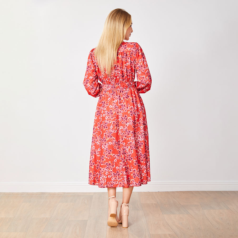 Gina Dress (Red Floral)