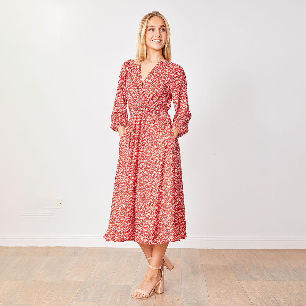 Carrie Dress (Red Daisy)