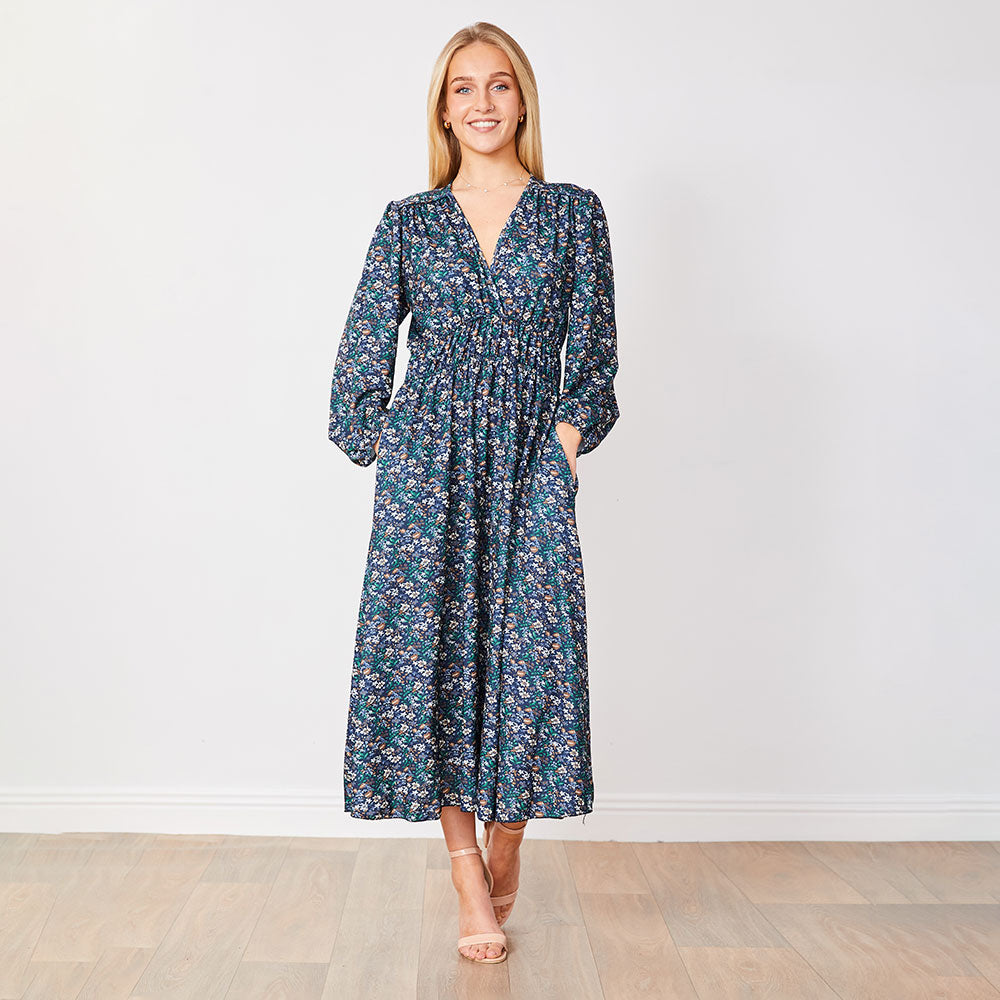 Arianna Dress (Blue Floral)