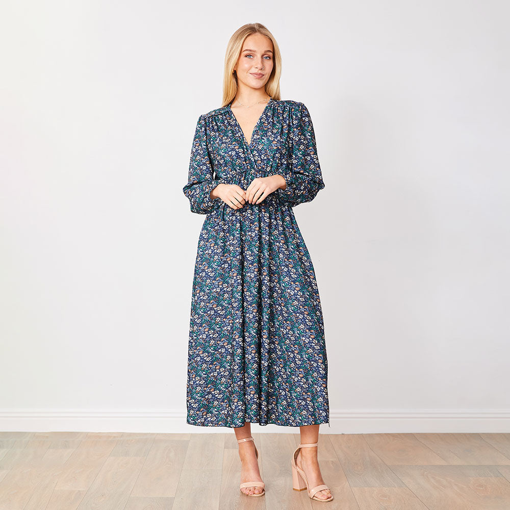 Arianna Dress (Blue Floral)