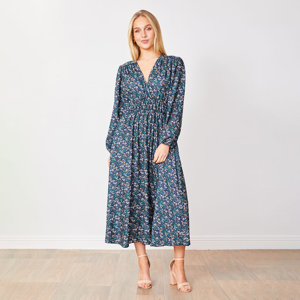 Arianna Dress (Blue Floral)