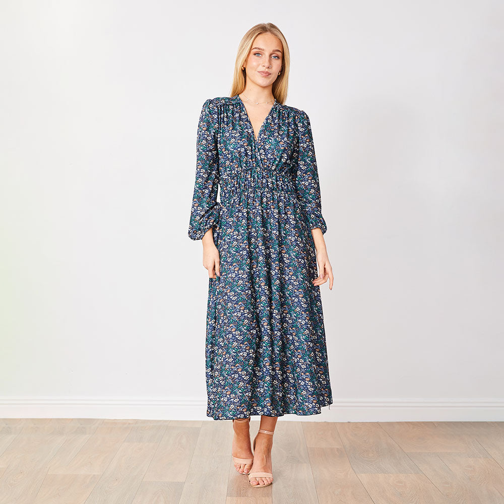 Arianna Dress (Blue Floral)