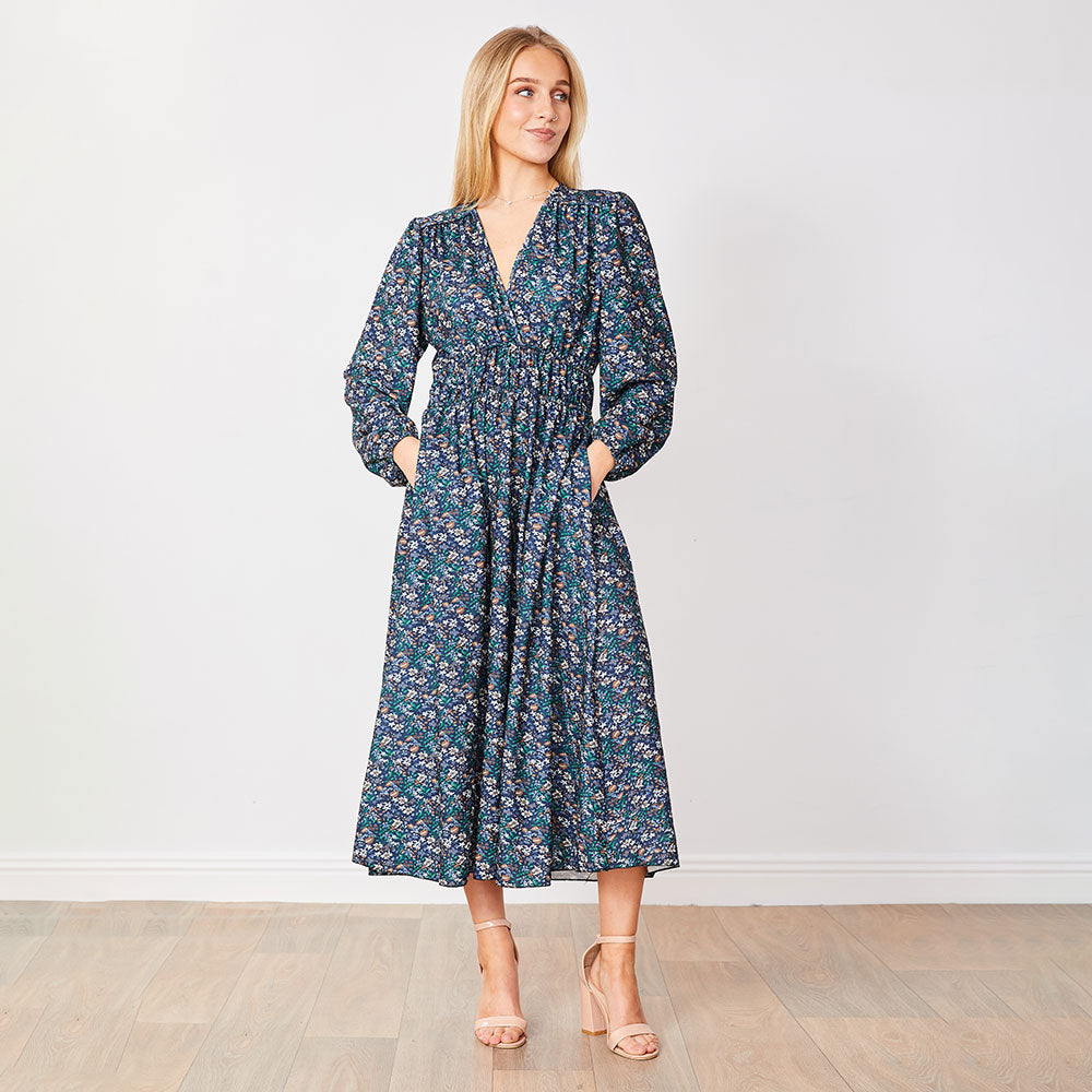 Arianna Dress (Blue Floral)