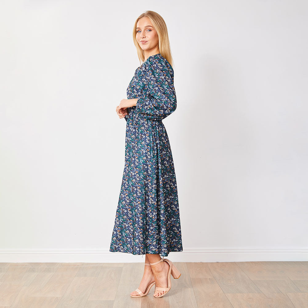 Arianna Dress (Blue Floral)