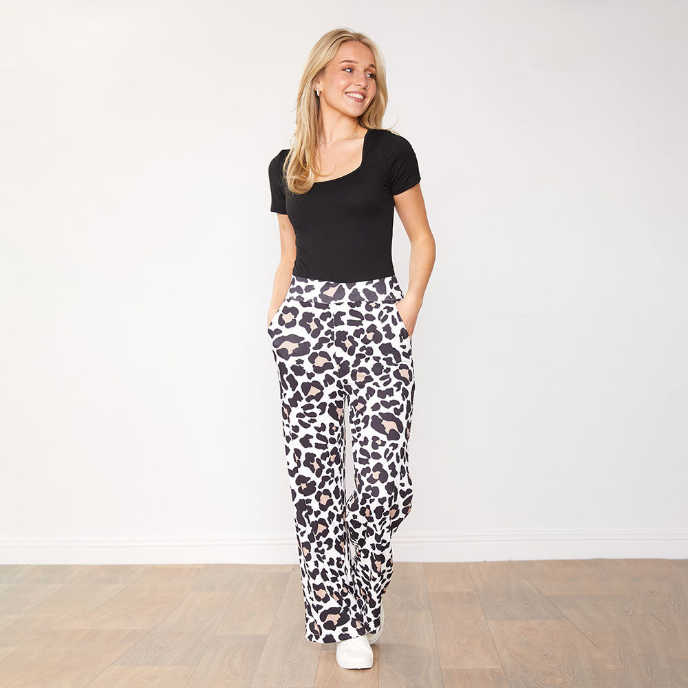 Kelly Trousers (White Leopard)