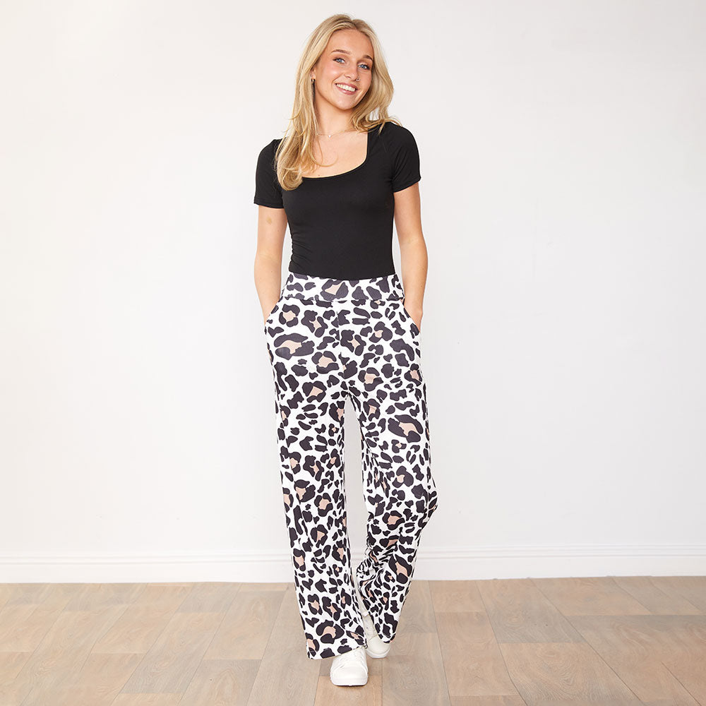 Kelly Trousers (White Leopard)